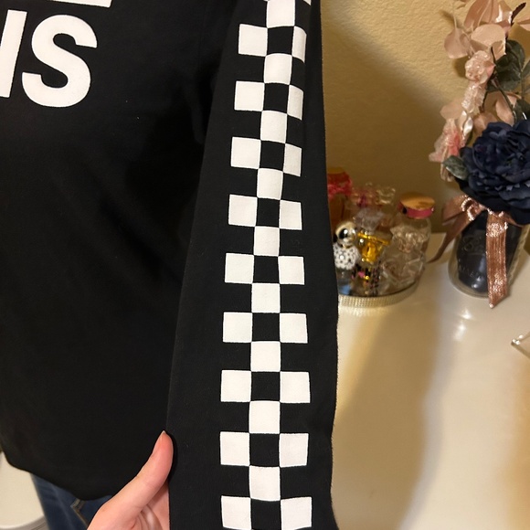 Vans Black and White Checkered Long Sleeve Top - Picture 3 of 4